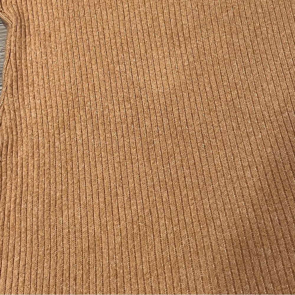 Lucky Brand Brown Ribbed Knit Ruffle Top | Size XS - Picture 6 of 10